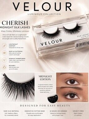 Velour Lashes Cherish Midnight Silk Lashes – Luminous Collection False Eyelashes